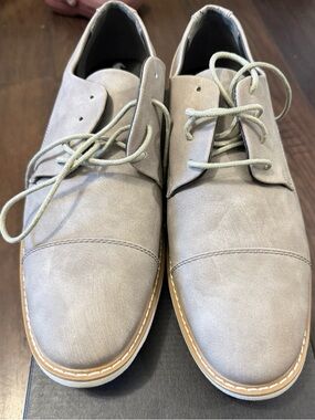 Unlisted Light Gray Suede Cap-Toe Derby Shoes